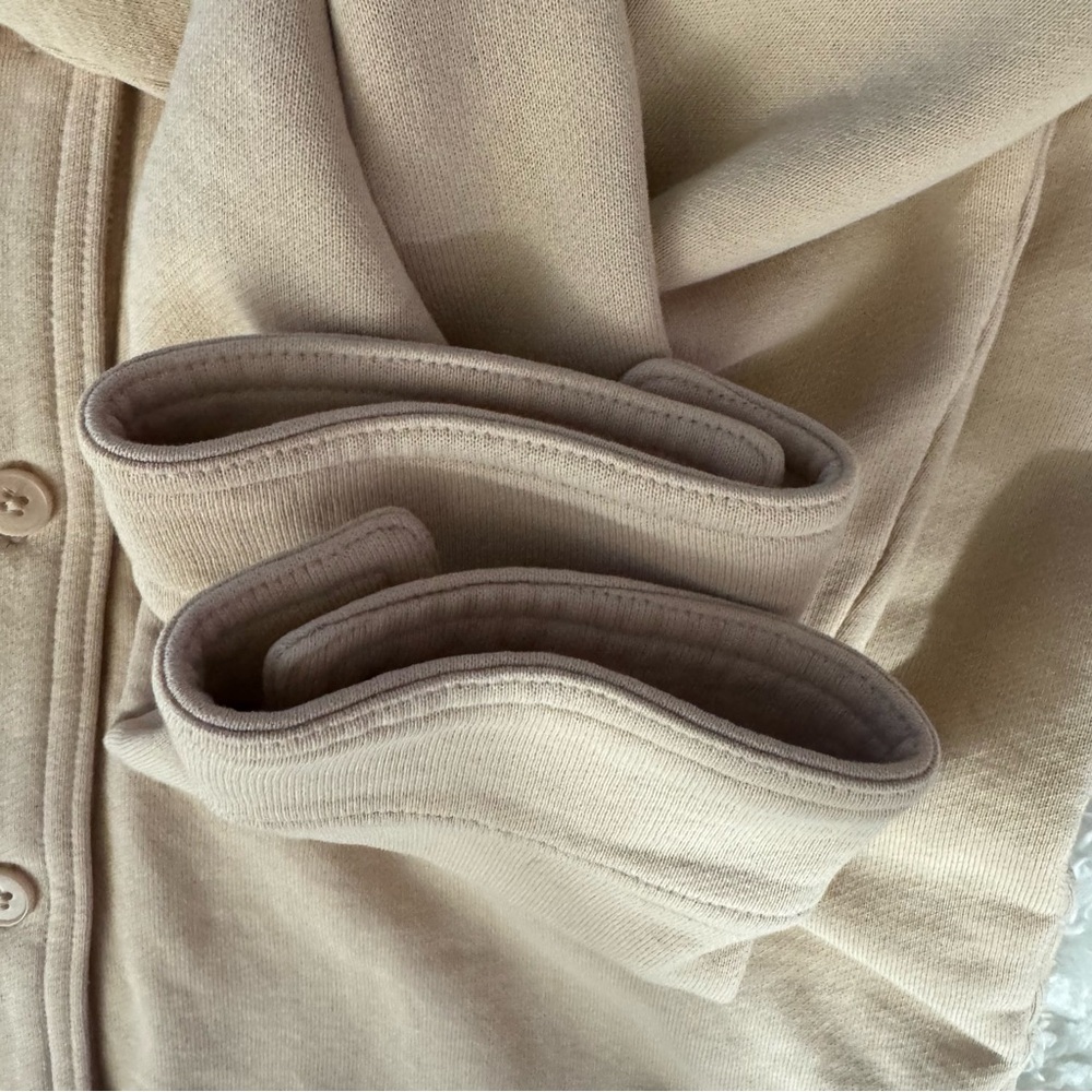 Wilfred Free Aritzia The Organic Cotton Shirt Jacket Shacket Beige Oversized XS - Picture 9 of 12